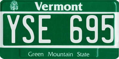 VT license plate YSE695