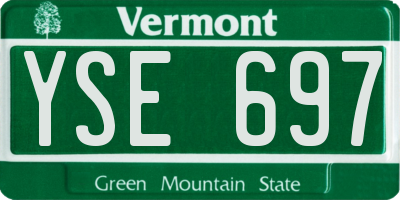 VT license plate YSE697