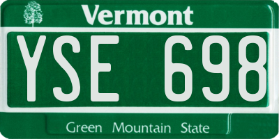 VT license plate YSE698