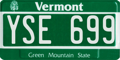 VT license plate YSE699