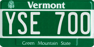VT license plate YSE700
