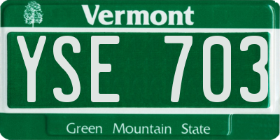 VT license plate YSE703