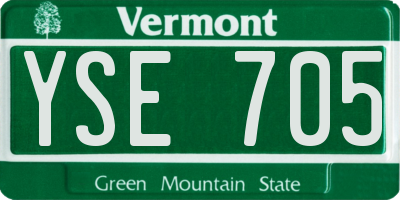 VT license plate YSE705
