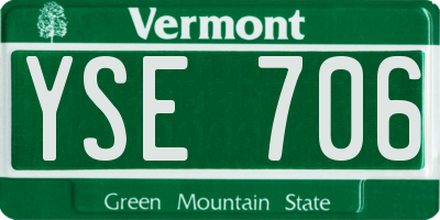 VT license plate YSE706