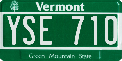 VT license plate YSE710