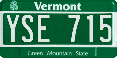 VT license plate YSE715