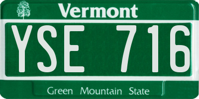 VT license plate YSE716