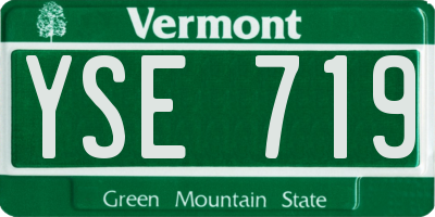 VT license plate YSE719