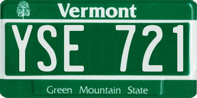 VT license plate YSE721