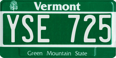 VT license plate YSE725