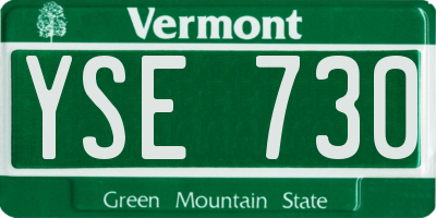 VT license plate YSE730