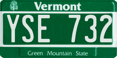 VT license plate YSE732