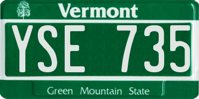 VT license plate YSE735