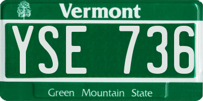 VT license plate YSE736
