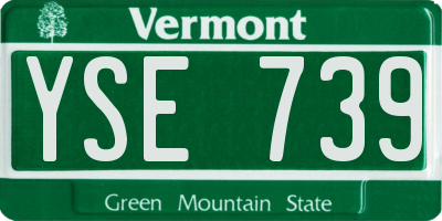 VT license plate YSE739