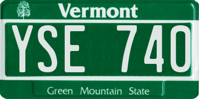 VT license plate YSE740