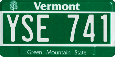 VT license plate YSE741