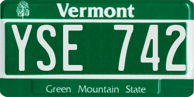 VT license plate YSE742