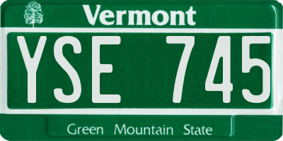 VT license plate YSE745