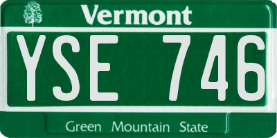 VT license plate YSE746