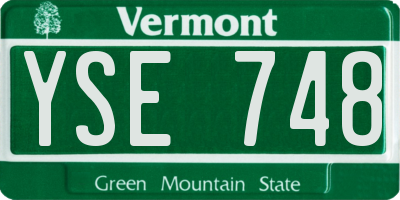 VT license plate YSE748