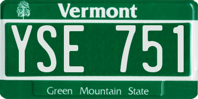 VT license plate YSE751