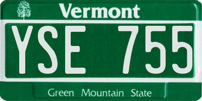 VT license plate YSE755