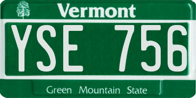 VT license plate YSE756