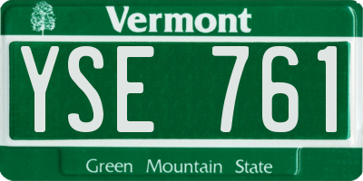 VT license plate YSE761