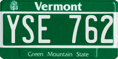 VT license plate YSE762