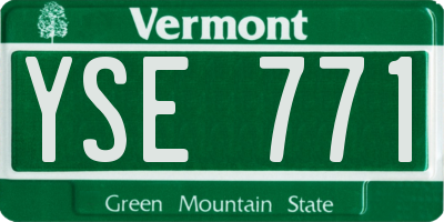 VT license plate YSE771