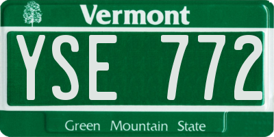 VT license plate YSE772