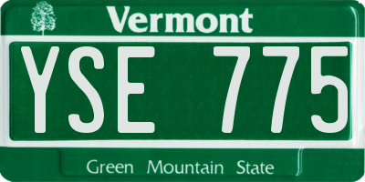 VT license plate YSE775