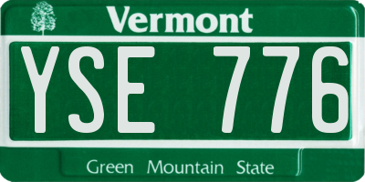 VT license plate YSE776