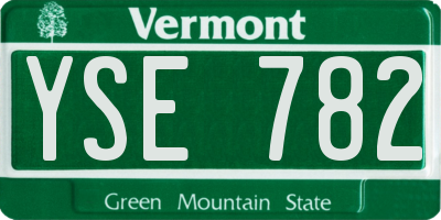 VT license plate YSE782