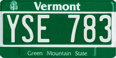 VT license plate YSE783