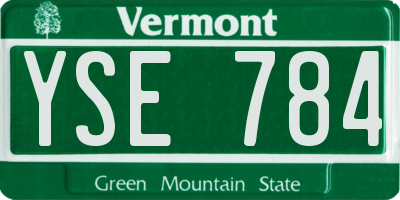 VT license plate YSE784