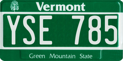 VT license plate YSE785