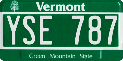 VT license plate YSE787