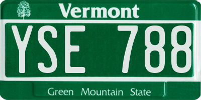 VT license plate YSE788