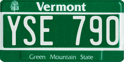 VT license plate YSE790