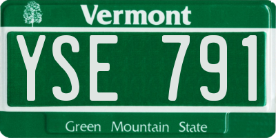VT license plate YSE791