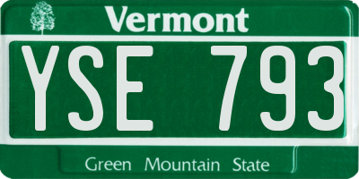 VT license plate YSE793