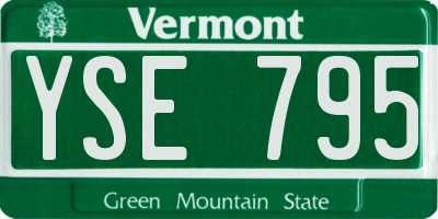 VT license plate YSE795