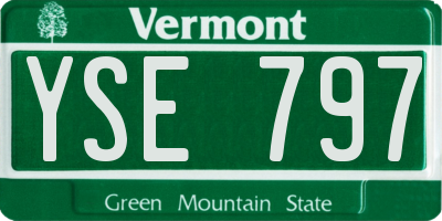 VT license plate YSE797
