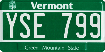 VT license plate YSE799