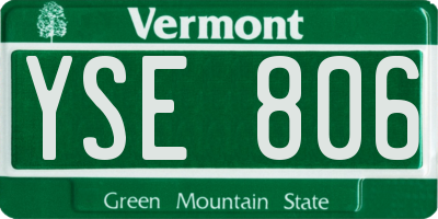 VT license plate YSE806