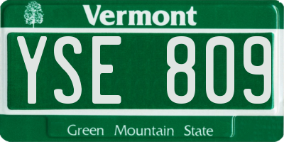 VT license plate YSE809