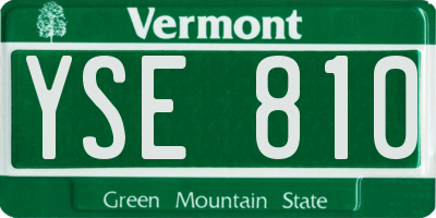 VT license plate YSE810