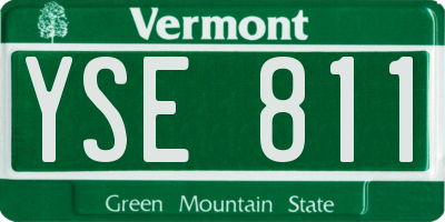 VT license plate YSE811